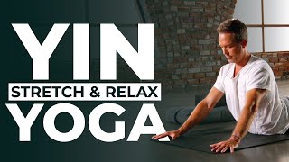 Full Body Yin Yoga  Relax and Stretch in 45 min with Travis Eliot [upl. by Ahsaenat]