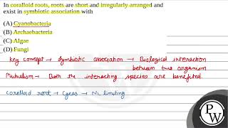 In coralloid roots roots are short and irregularly arranged and exist in symbiotic association [upl. by Linnie]