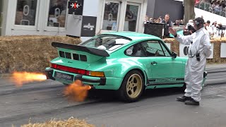 Streetlegal Porsche 930 TAG Turbo with Formula 1 Engine 15L V6 Turbo Sounds amp Flames [upl. by Leisam462]