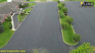 Laying out a Parking Lot using the Graco LineLazer V 5900 Graco LazerGuide 2000 and the Chalkliner [upl. by Nosylla]