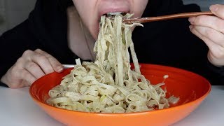 ASMR No Talking Eating Sounds  Pasta Alfredo  Tagliatelle With Cheese Sauce  Mukbang 먹방 [upl. by Lewin]