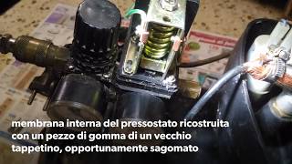 Come riparare un compressore che non carica con pochi centesimi ricostruzione membrana pressostato [upl. by Airetnahs]