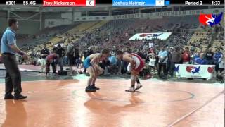 Last Chance Qual 55 KG Troy Nickerson NYAC vs Joshua Heinzer pin city wrestling club [upl. by Myca500]