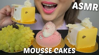 ASMR Mousse Cakes Yuzu Durian and Peach Oolong Mousse Cakes NO TALKING FOOD Sounds  NE Lets Eat [upl. by Pascha]