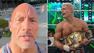 The Rock REACTS to Cody Rhodes Becoming WWE Champion and Beating Roman Reigns at WrestleMania 40 [upl. by Wolfort]