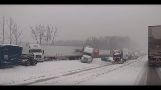 Interstate 40 Pileup in Tennessee  Dashcam January 12 2018 [upl. by Grete]