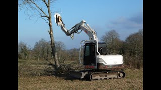 🪓 Elagage  Daewoo  minipelle avec lamier  Claas Atles 946 RZ  Entreprise FOURGEAUD [upl. by Airetas]