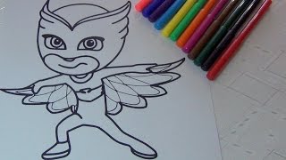 PJ Masks Coloring Page Learn colors [upl. by Ahsenat]