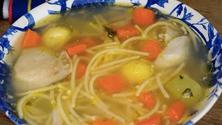 CALDO de POLLO con VERDURA y FIDEO 🌺 RICO SABOR CASERO [upl. by Learsiy429]