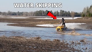 SPRING TIME SNOWMOBILING  RIPPIN THE CRF 450R [upl. by Peggi]