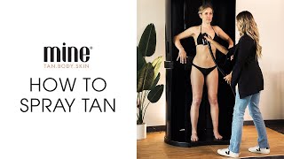 How to Spray Tan with MineTan Professional  Spray Tan Booth Kit Tutorial [upl. by Dibbrun]