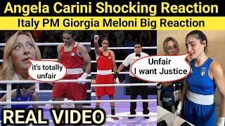 Angela Carini Vs Imane Khelif Match  Angela Carini Reaction [upl. by Normalie]