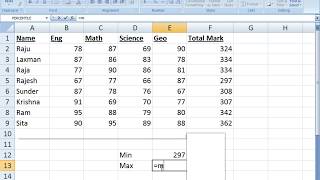 Auto Sum and Function in MS Excel 2007 in Hindi [upl. by Braca154]