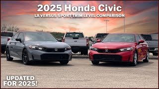 2025 Honda Civic  LX versus Sport Trim Levels  Which Should You Choose [upl. by Rumery]