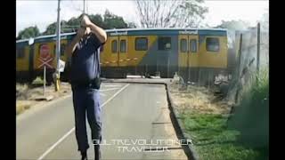 Durban SouthAfrica police dashcam train collision with a trailer [upl. by Baugh]