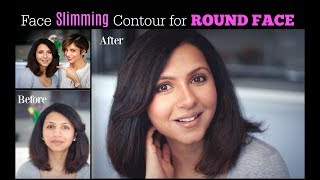 ROUND FACE MAKEUP TUTORIAL How to cream contour and highlight BlushwithmeParmita [upl. by Hnah570]