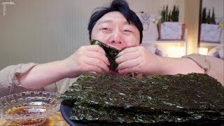 Real Eating Sounds Laver Seaweed Mukbang bd ASMR [upl. by Heringer]