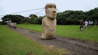 Making Easter Island statues walk  Easter Island Mysteries of a Lost World  BBC Four [upl. by Ashatan33]