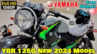 Yamaha YBR 125G 2024 Model Grey With Free Helmet Offer [upl. by Tessa622]