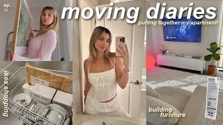 MOVING VLOG ˚ ♡ ⋆｡˚ cleaning amp organizing building furniture apartment shopping amp home vlog [upl. by Weissman]