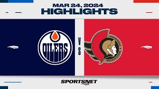 NHL Highlights  Oilers vs Senators  March 24 2024 [upl. by Eisned]