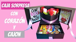 Gift Box  Caja sorpresa con cajon y corazon  DIY [upl. by Maram]