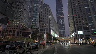 4K Night walk in Guangzhou China Huacheng Square to Haixin Bridge [upl. by Ammadis]