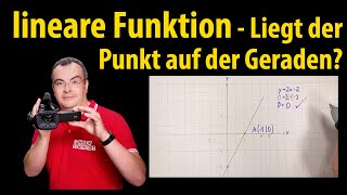 lineare Funktion  Liegt der Punkt auf einer Geraden  Lehrerschmidt [upl. by Sayette74]