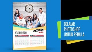 CARA MEMBUAT DESAIN KALENDER PHOTOSHOP  PEMULA [upl. by Howey21]