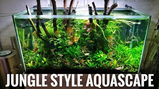 Jungle Aquascape with Pterophyllum altum  Aquaflora showroom [upl. by Atirehgram515]