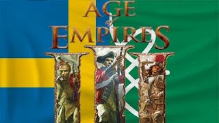 Wuddyys Swede vs MHT Genoese Crossbowman Hasua  Age of Empires 3 Replay [upl. by Alakim]