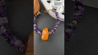 🧐Armband mit Amethyst Bernstein Länge 174cm Pr 1798€zzgl Versandkosten handgemacht schmuck [upl. by Irem]