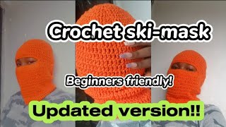 How to crochet ski mask beginners friendly tutorial  updated version [upl. by Wanids112]