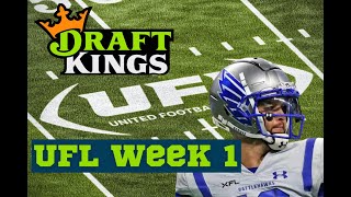 DraftKings UFL Week 1 Lineup Strategy amp Betting Fantasy Football 2024 [upl. by Yelssew]