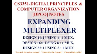 EXPANDING MULTIPLEXERS  CS3351 DIGITAL PRINCIPLES AND COMPUTER ORGANIZATION NOTES [upl. by Yrrot]