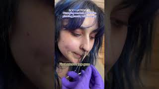 How to Change Medusa Piercing  Philtrum Piercing Jewelry shorts [upl. by Yaniv]