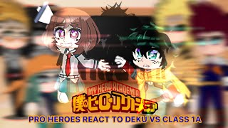 Pro Heroes React To Deku VS Class 1A  BNHA [upl. by Alliuqaj30]