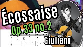 Écossaise op33 no2 🤩 M Giuliani  with TABS and Tutorial [upl. by Dora]