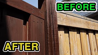 Easy Wood Fence Staining with a Brush [upl. by Brian487]