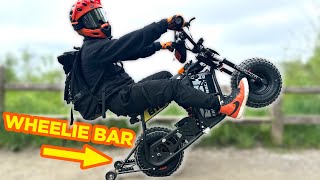 Unlock Your Wheelie Skills EBOX Dragster Mini Bike and Wheelie Bar Review [upl. by Ymma155]