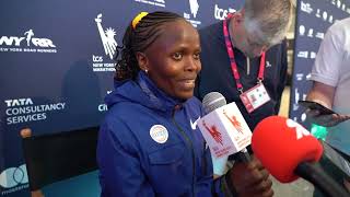 Brigid Kosgei Leads NYC Marathon Field Reflects On Her Marathon World Record Being Broken This Year [upl. by Eniamreg]