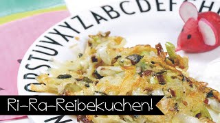 REIBEKUCHEN MIT APFEL UND LAUCH I VEGETARISCH I KOCHEN FÜR KINDER I KINNERTiED FOOD [upl. by Nnyled]