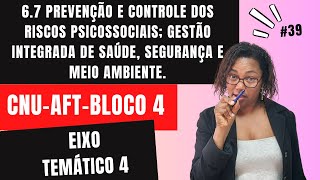 67 Prevenção e controle dos riscos psicossociais gestão integrada de saúde segurança meio ambCNU [upl. by Kelwunn]