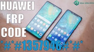 BYPASS FRP HUAWEI WITH CODE  1357946 Android 8  9 [upl. by Ariamat915]