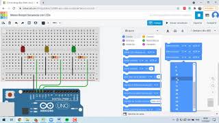 Tinkercad circuits  Secuencias con LEDs [upl. by Mair]