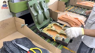 Mass production process of rubber and EVA synthetic soles Shoe sole factories in China [upl. by Eeniffar125]