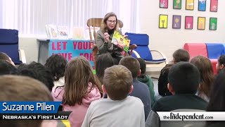 Nebraskas First Lady Talks Literacy to GI Students Monday [upl. by Asilak]