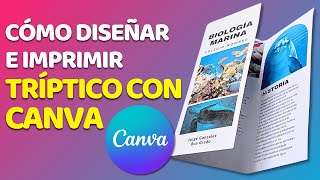 Cómo Diseñar e Imprimir un Tríptico utilizando CANVA Gratis  Diseño e Impresión de Folleto [upl. by Asiram]