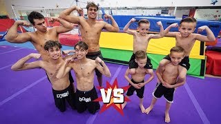 MINI DOBRE BROTHERS CHALLENGE US IN GYMNASTICS [upl. by Leay]