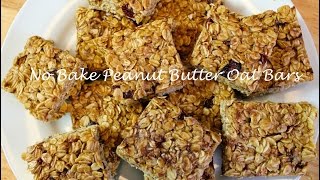 No Bake Peanut Butter Oat Bars Recipe [upl. by Prior]